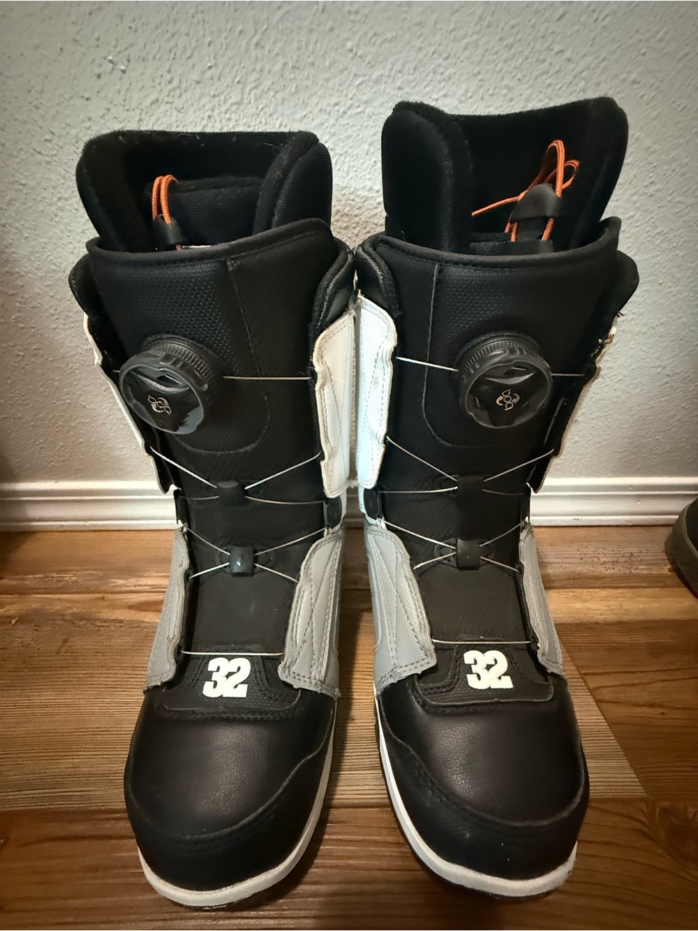 Men's Black and Gray Snow Boots with Boa Lacing